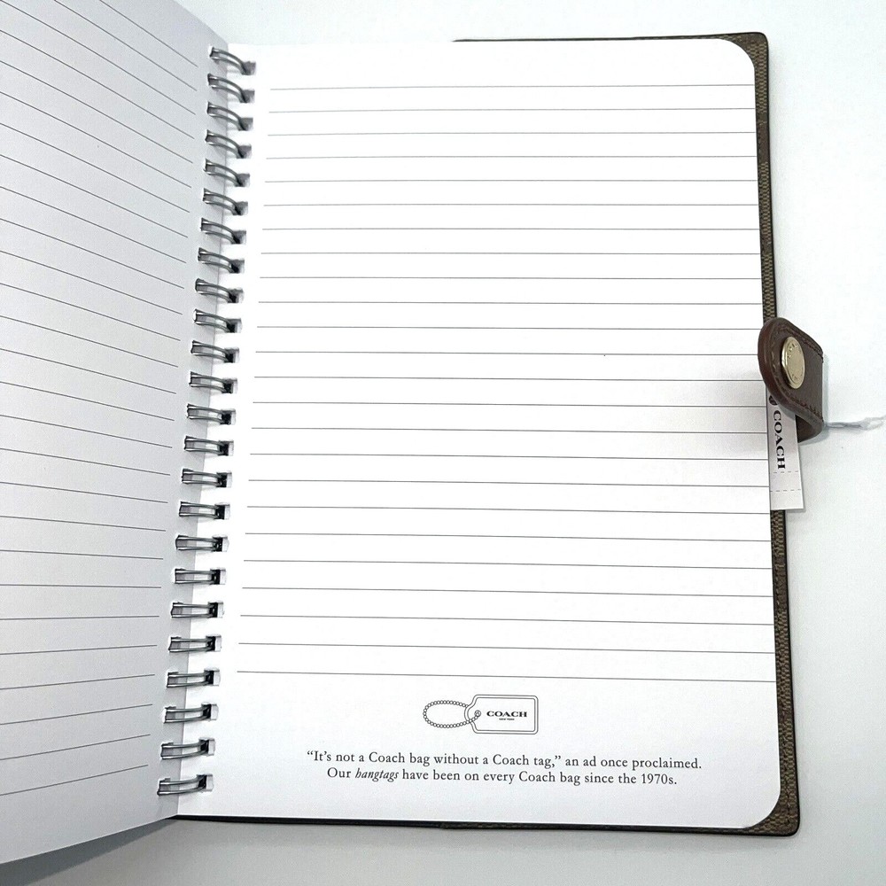 Coach Notebook & Pencil Case Set Signature Canvas Leather Khaki Brown Snap Zip - Picture 6 of 9